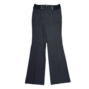 Anne Klein Ponte Knit Pull On Bootcut Pants S (30x30) Gray Pintuck Stretch Women
